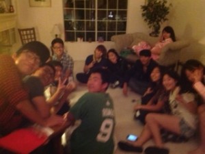 Overseas students enjoying an evening at our house