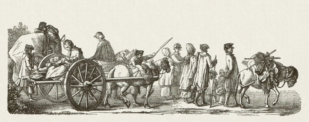 Huguenot families escaping from France