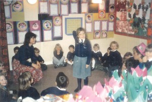 Sian has taught children aged between 4 and 18. Here she is in 1988 teaching a class of 4 and 5 years old in England.